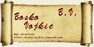 Boško Vojkić vizit kartica